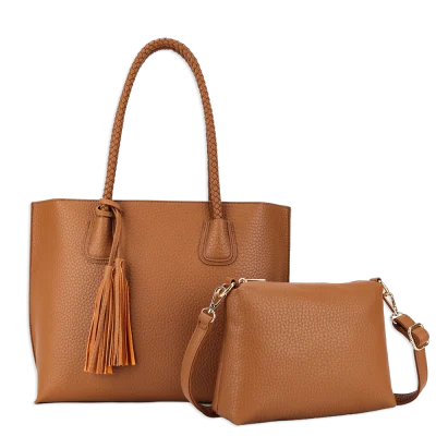 2pc Tassel Tote with Crossbody