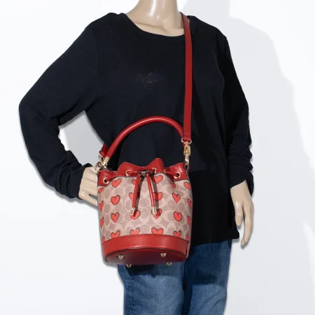 2pc Half Moon Heart Bucket with Wallet