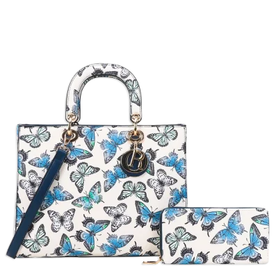 2pc Butterfly Bag with Wallet