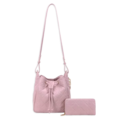 2pc Quilted Bucket with Wallet