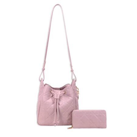 2pc Quilted Bucket with Wallet