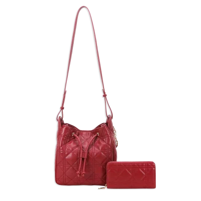 2pc Quilted Bucket with Wallet