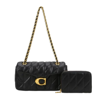 2pc Half Moon Quilted Crossbody with Wallet