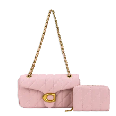 2pc Half Moon Quilted Crossbody with Wallet