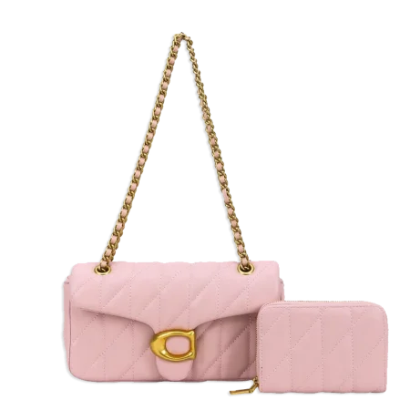 2pc Half Moon Quilted Crossbody with Wallet