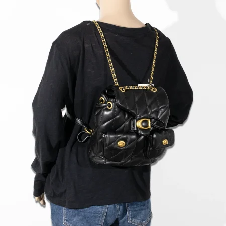 2pc Half Moon Quilted Backpack with Wallet