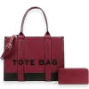 2pc XL Leather Tote Bag with Wallet