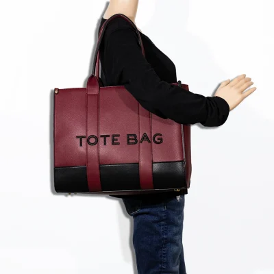 2pc XL Leather Tote Bag with Wallet