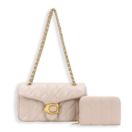 2pc Half Moon Quilted Crossbody with Wallet