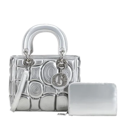 2pc Patent Leather Bag with Wallet