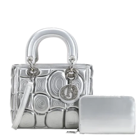 2pc Patent Leather Bag with Wallet