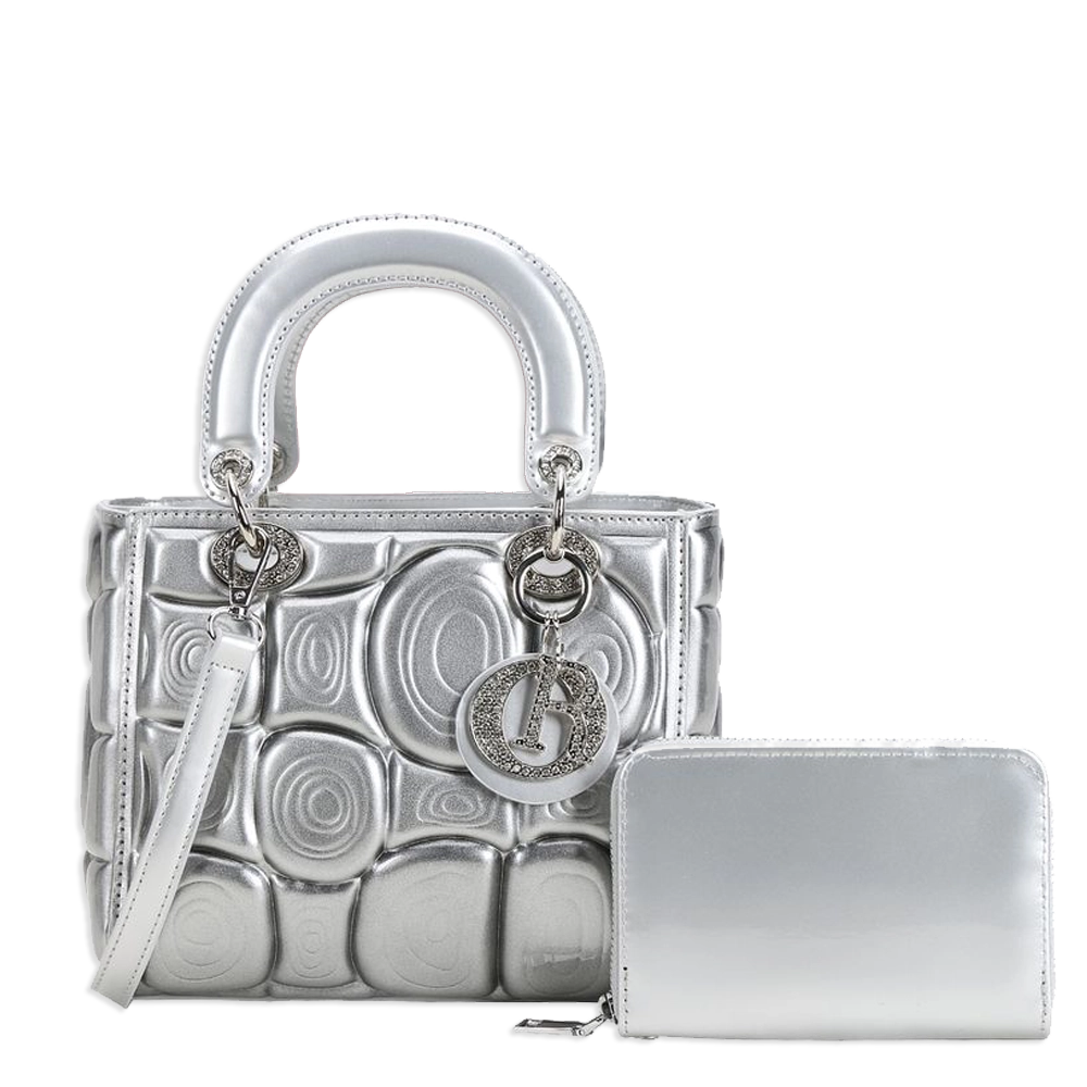 2pc Patent Leather Bag with Wallet
