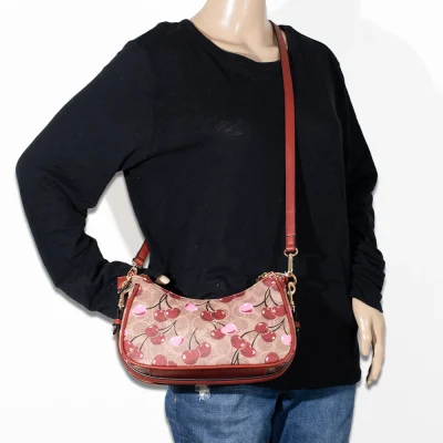 2pc Cherry Half Moon Shoulder-Crossbody with Wallet