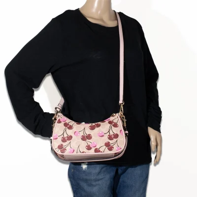 2pc Cherry Half Moon Shoulder-Crossbody with Wallet