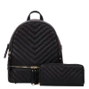 2pc Quilted Backpack with Wallet
