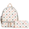 2pc Flowers Backpack with Wallet