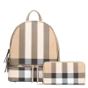 2pc Plaid Backpack with Wallet