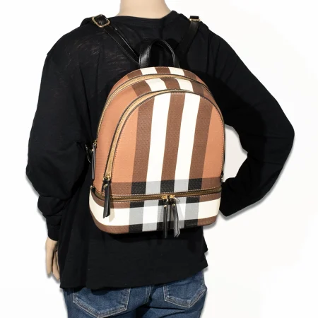 2pc Plaid Backpack with Wallet