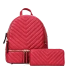 2pc Quilted Backpack with Wallet