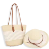 2pc Beach Tote with Sun Hat