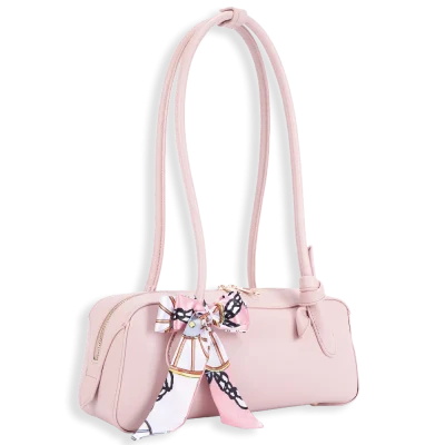 Top Handle Shoulder Bag with Scarf Bow