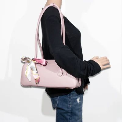 Top Handle Shoulder Bag with Scarf Bow