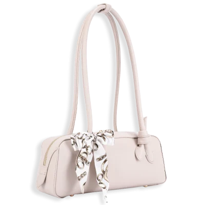 Top Handle Shoulder Bag with Scarf Bow