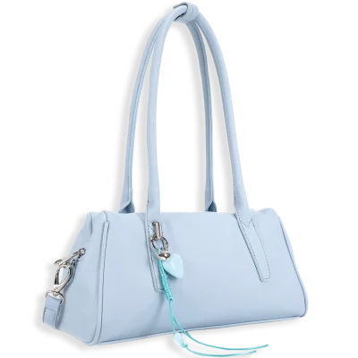 Top Handle Shoulder Bag with Heart Charm