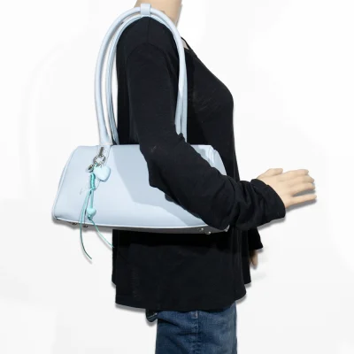 Top Handle Shoulder Bag with Heart Charm