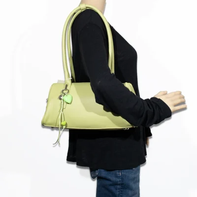 Top Handle Shoulder Bag with Heart Charm