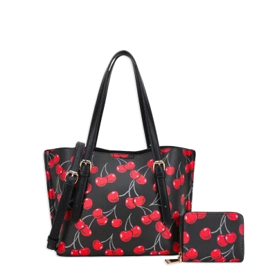 2pc Cherry Tote with Wallet
