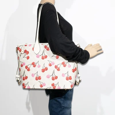 3pc Half Moon Cherry Tote with Wallet & Crossbody