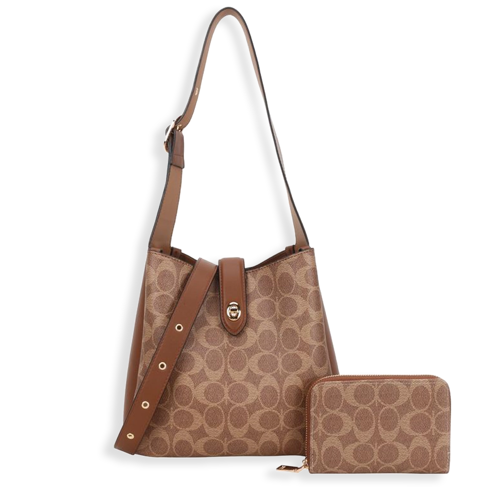 2pc Half Moon Shoulder-Crossbody with Wallet