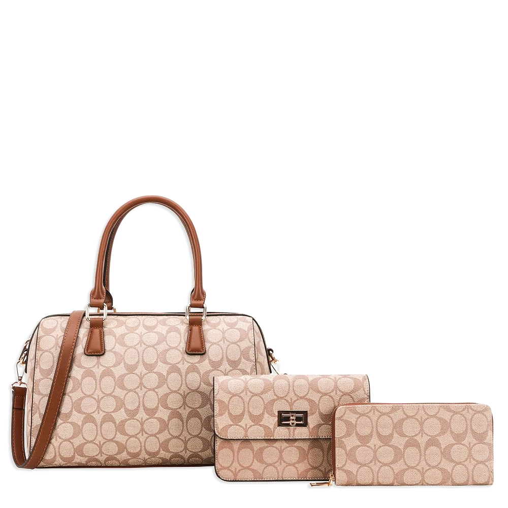 3pc Half Moon Doctor Bag with Wallet & Crossbody