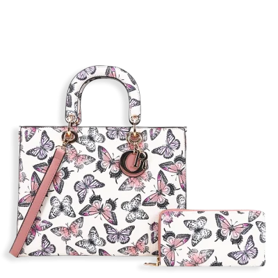2pc Butterfly Bag with Wallet