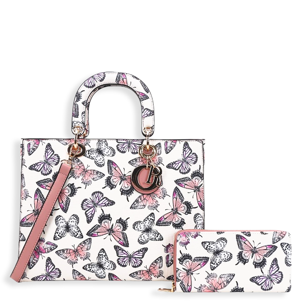 2pc Butterfly Bag with Wallet