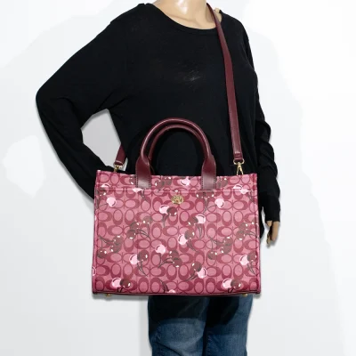 3pc Half Moon Cherry Tote with Wallet & Crossbody