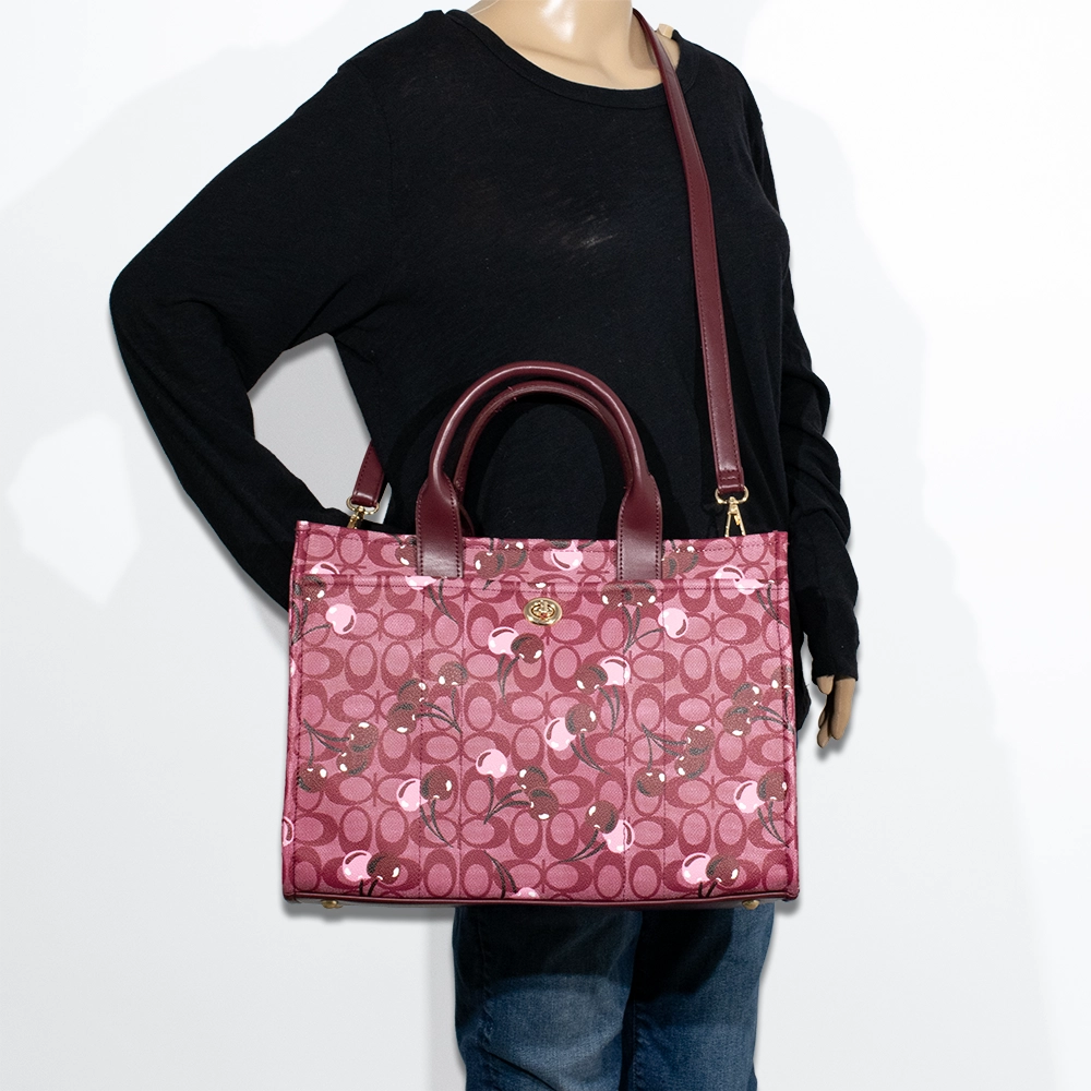 3pc Half Moon Cherry Tote with Wallet & Crossbody