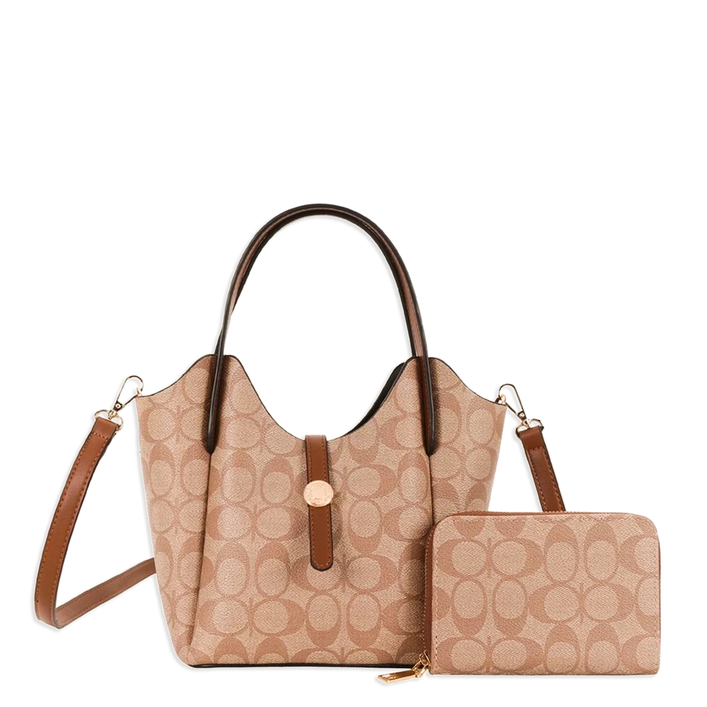 2pc Half Moon Button Strap with Wallet