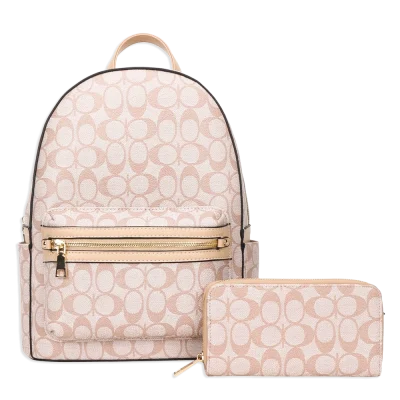 2pc Half Moon Backpack with Wallet
