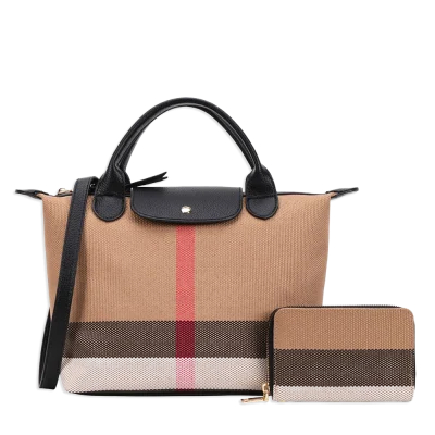 2pc Plaid Crossbody with Wallet