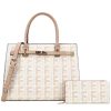 2pc Monogram Front Lock Satchel with Wallet