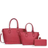 3pc Embroided Satchel with Wallet & Medium Satchel