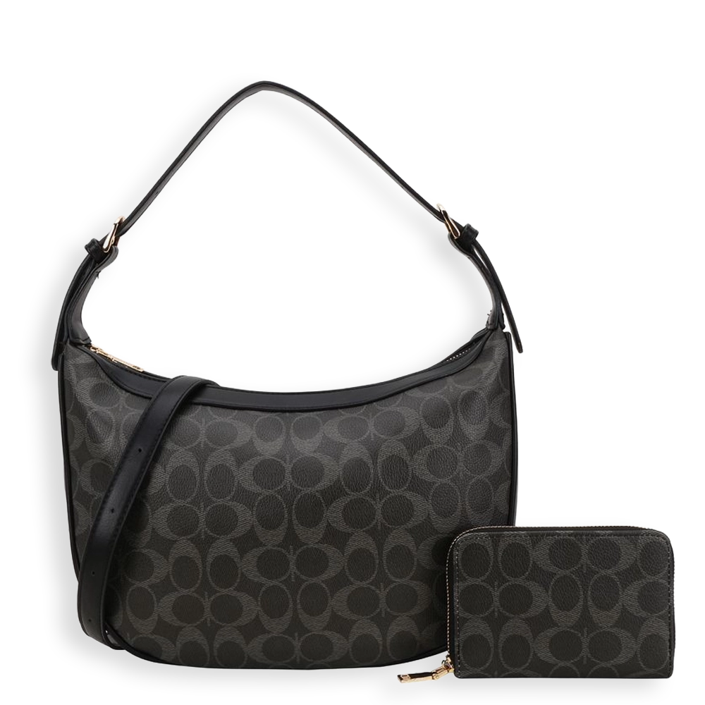 2pc Half Moon Hobo Bag with Wallet