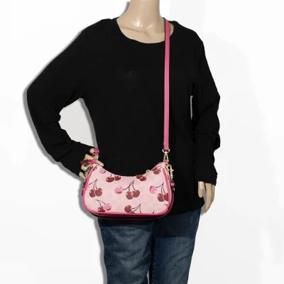 2pc Cherry Half Moon Shoulder-Crossbody with Wallet