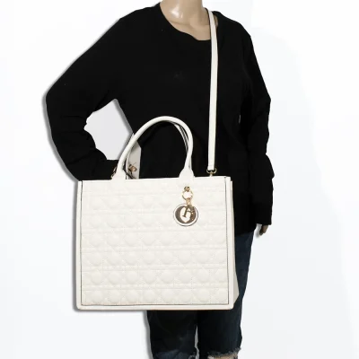 2pc Quilted Bag with Tag & Wallet