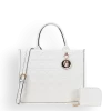 2pc Quilted Bag with Tag & Wallet