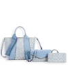 3pc Half Moon Double Stripe Bag with Wallet & Crossbody
