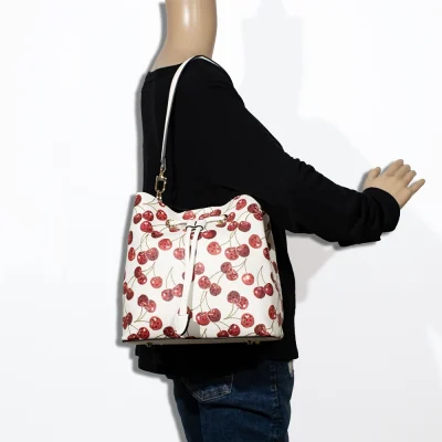2pc Cherry Bucket Bag with Wallet