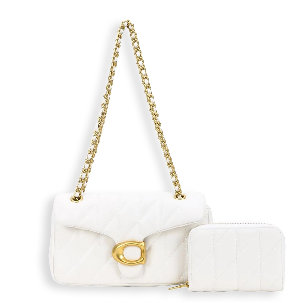 2pc Half Moon Quilted Crossbody with Wallet